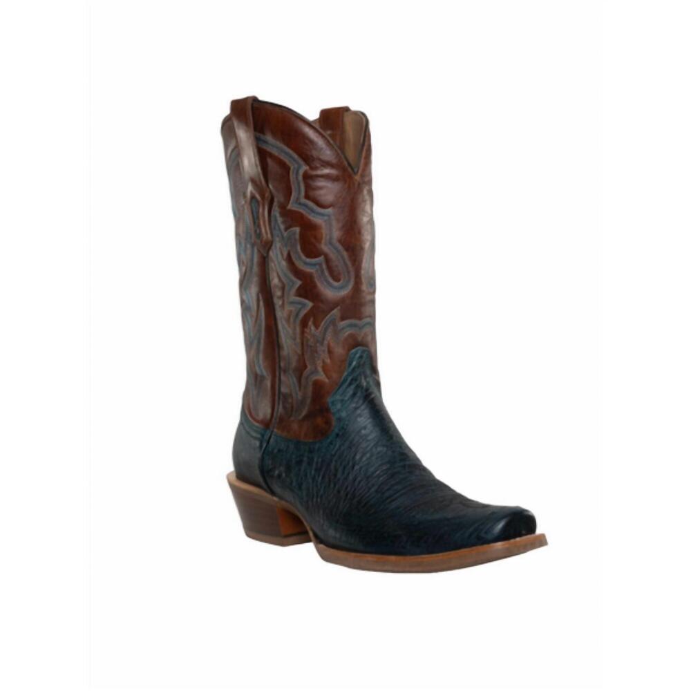 NEW CORRAL men's a4401 ostrich embroidery boot in navy blue cognac